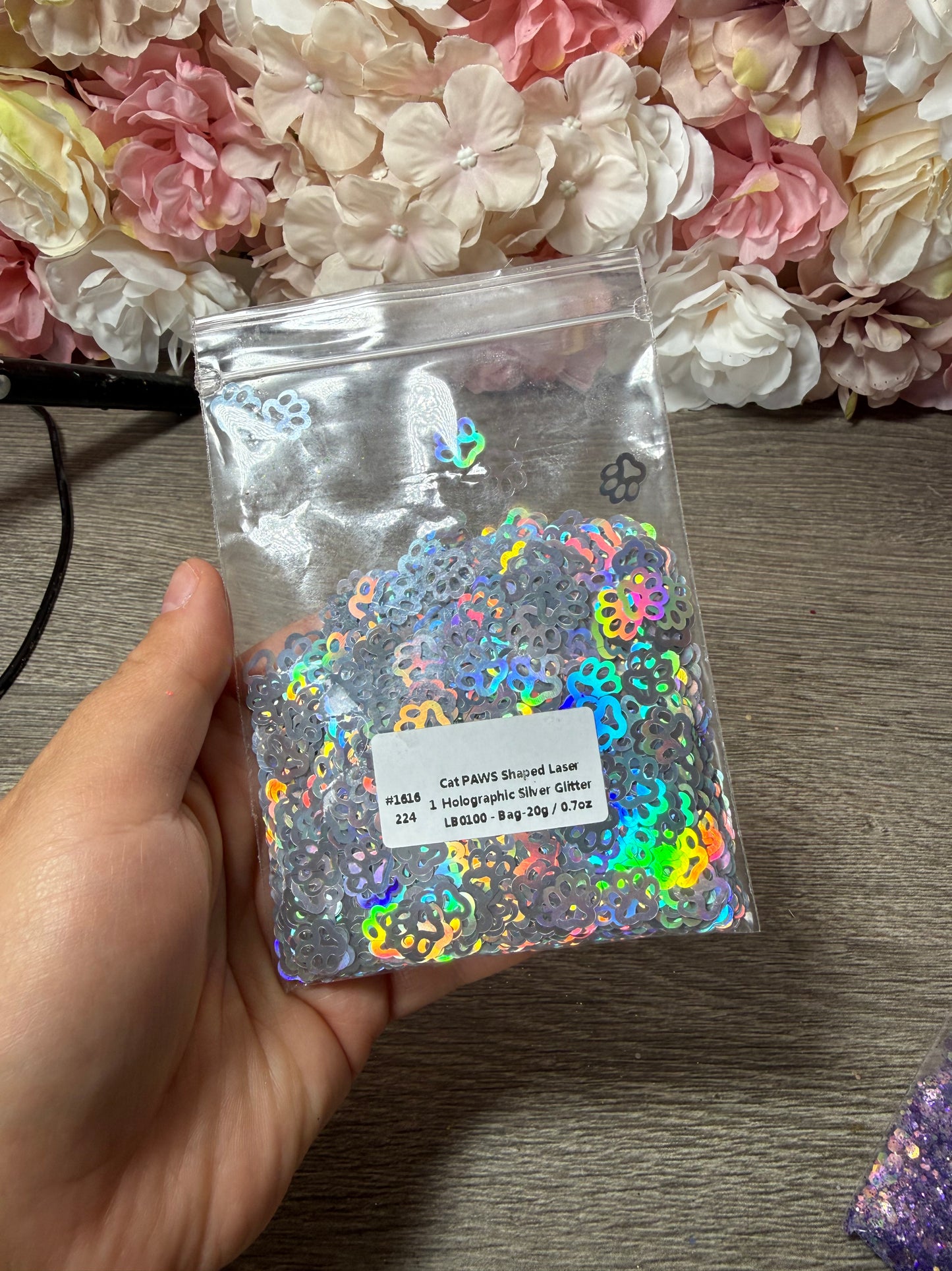Pfoten Glitter Holographic Silver – neu & OVP