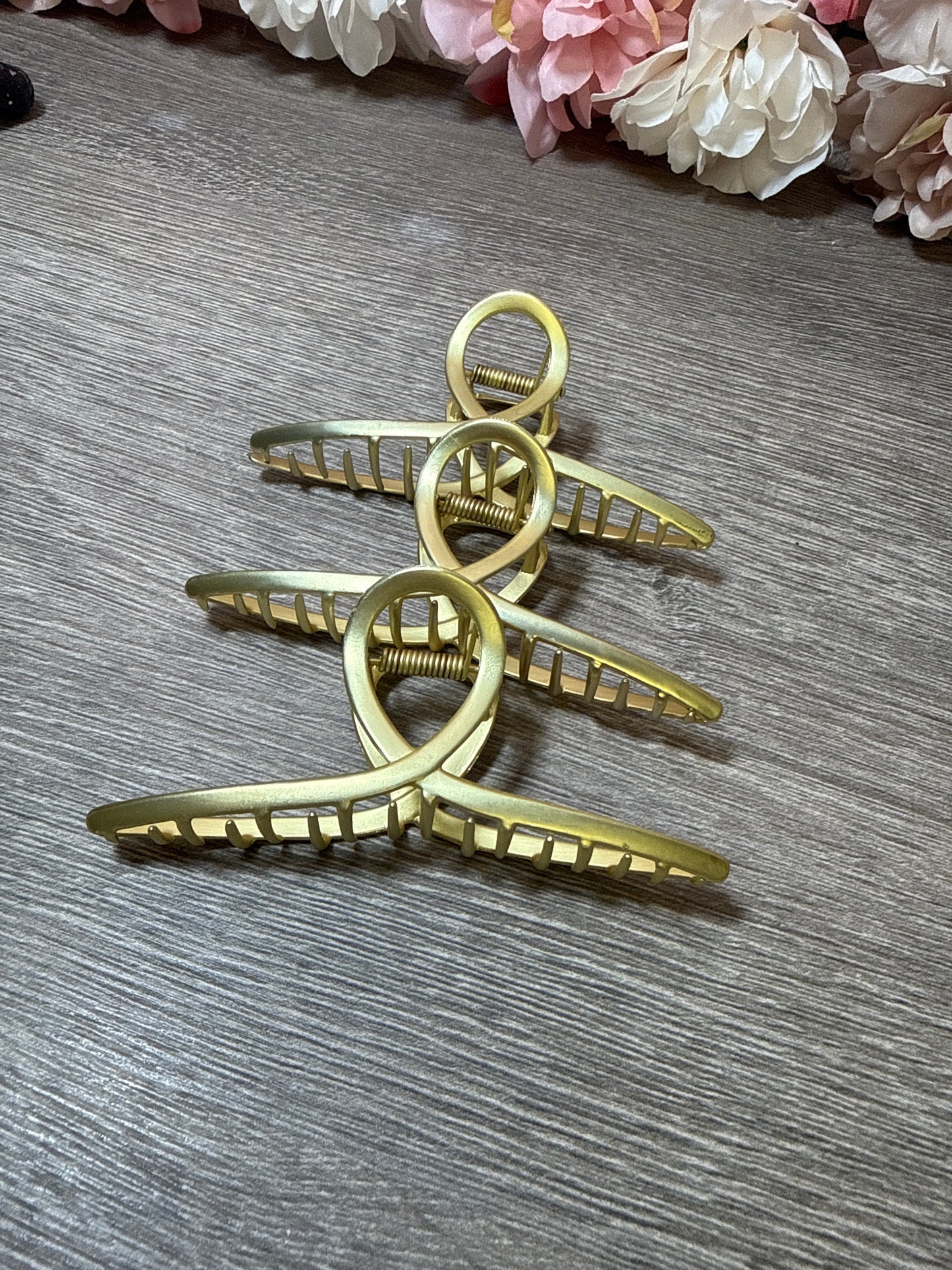 Große Haarklammer für große Melbmoldsform, Stückpreis, Mattgold