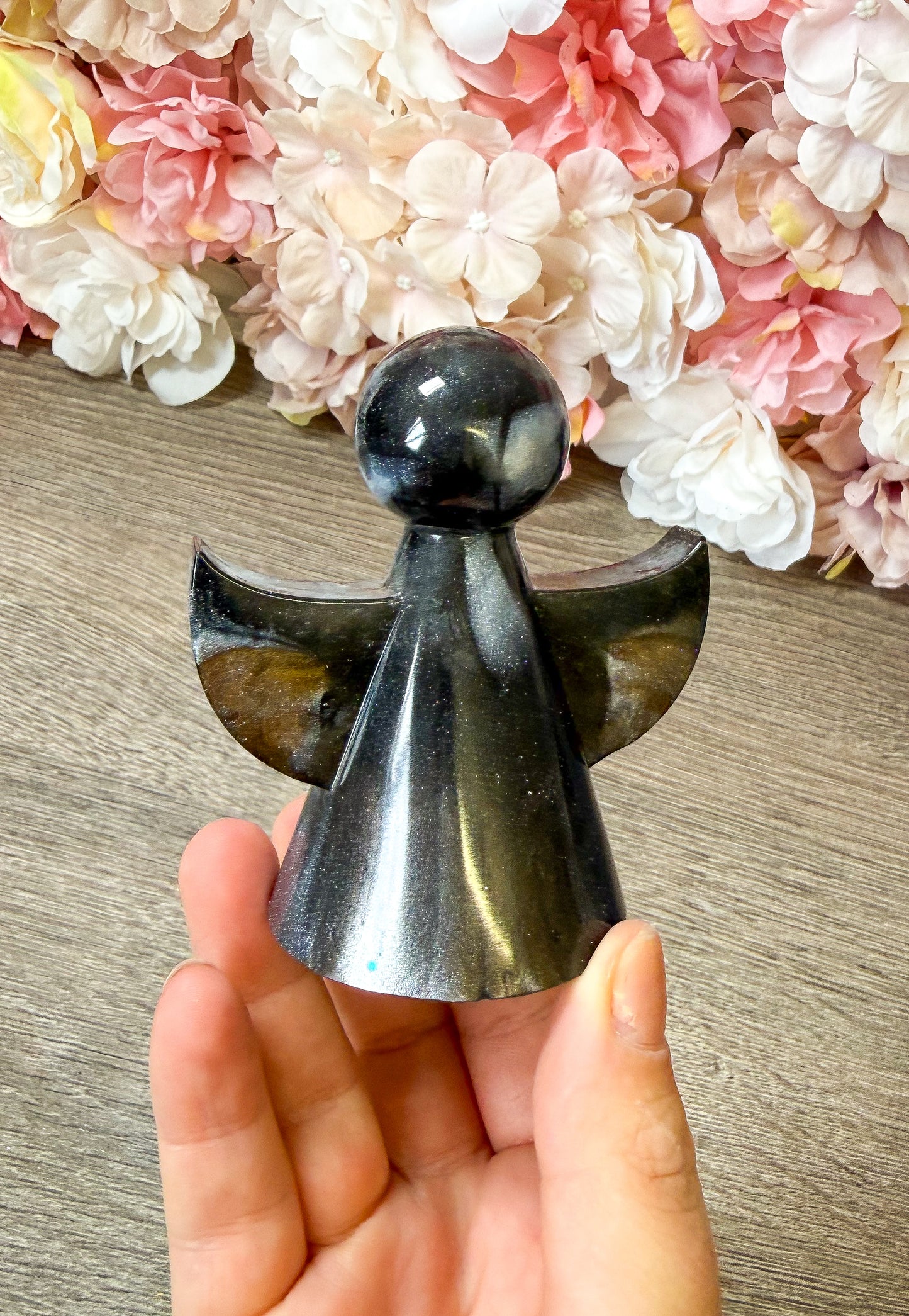 Engel Figur aus Epoxidharz – handgefertigte Deko Figur Einzelstück