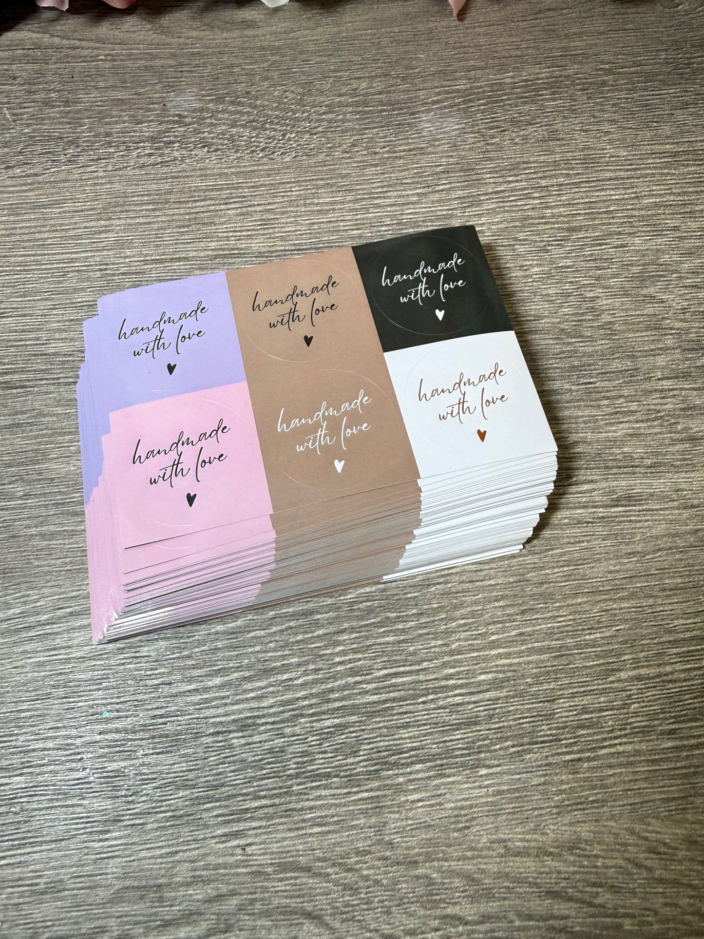 Stickerbogen „Handmade with love“ – 6 Sticker - Stückpreis