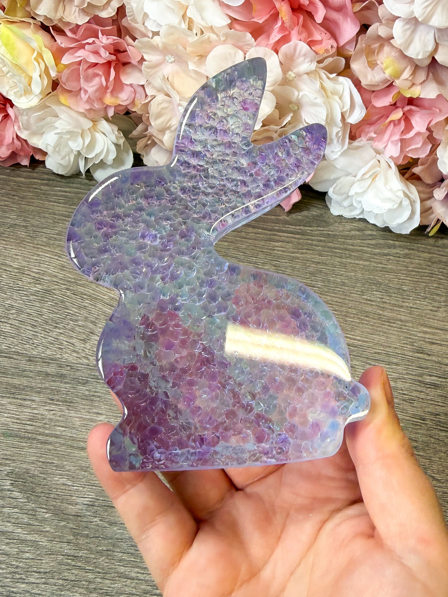 2D Hasenfigur aus Epoxidharz im Mermaid Design