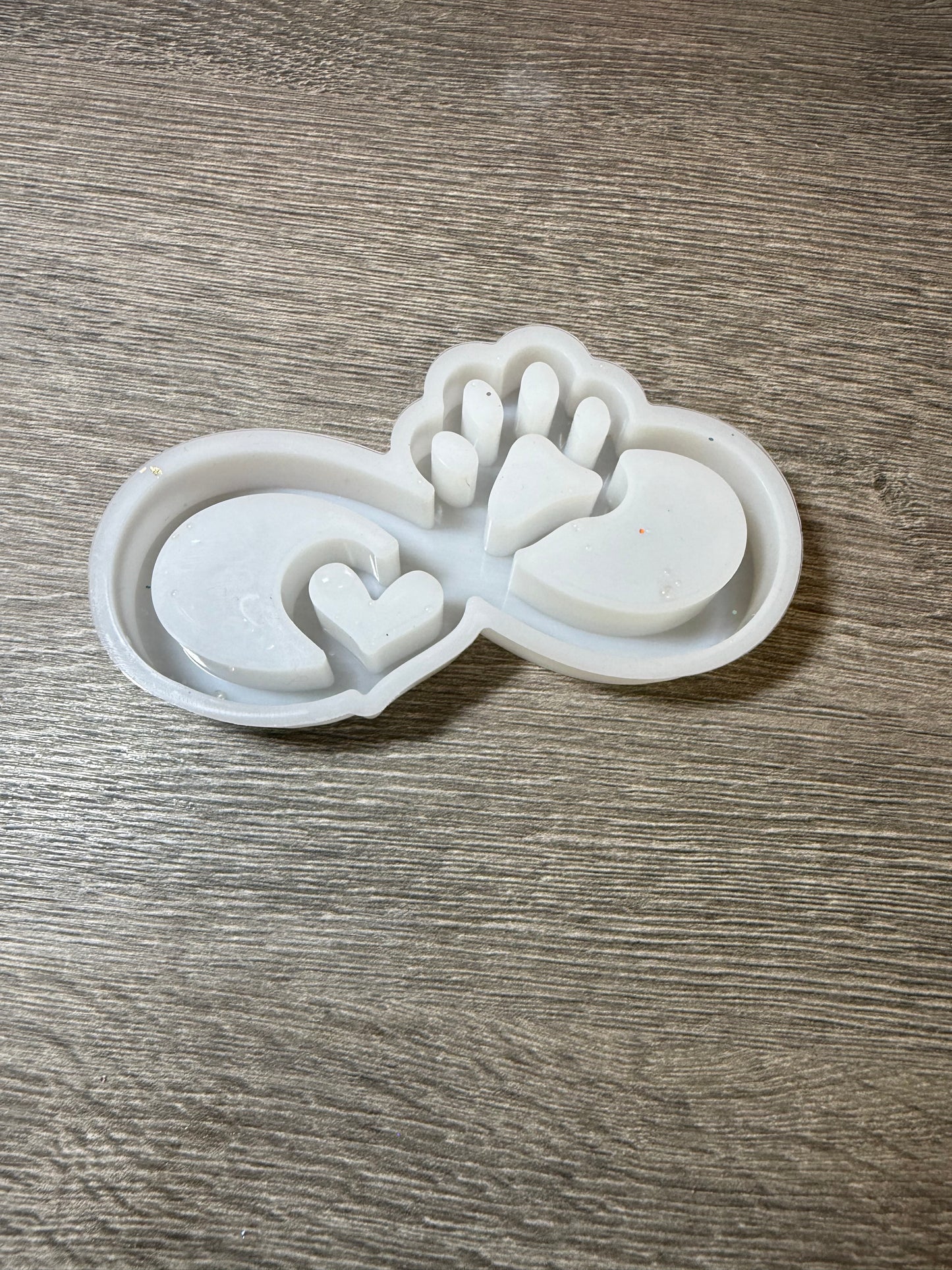 Silikonform Unendlichkeitszeichen mit Pfote & Herz – sehr guter Zustand – Resin
