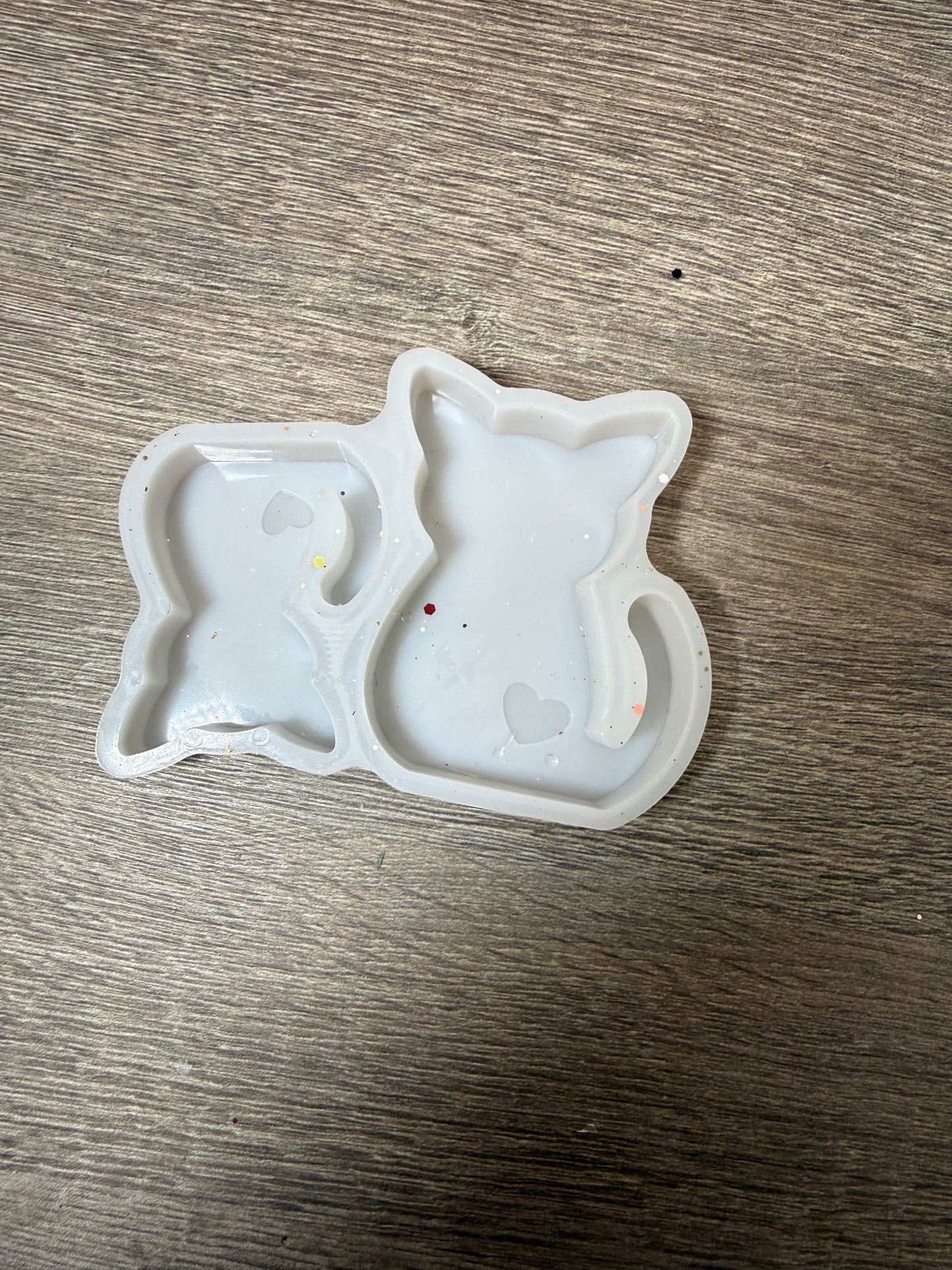 Silikonform Katzenpaar mit Herzen – gebraucht