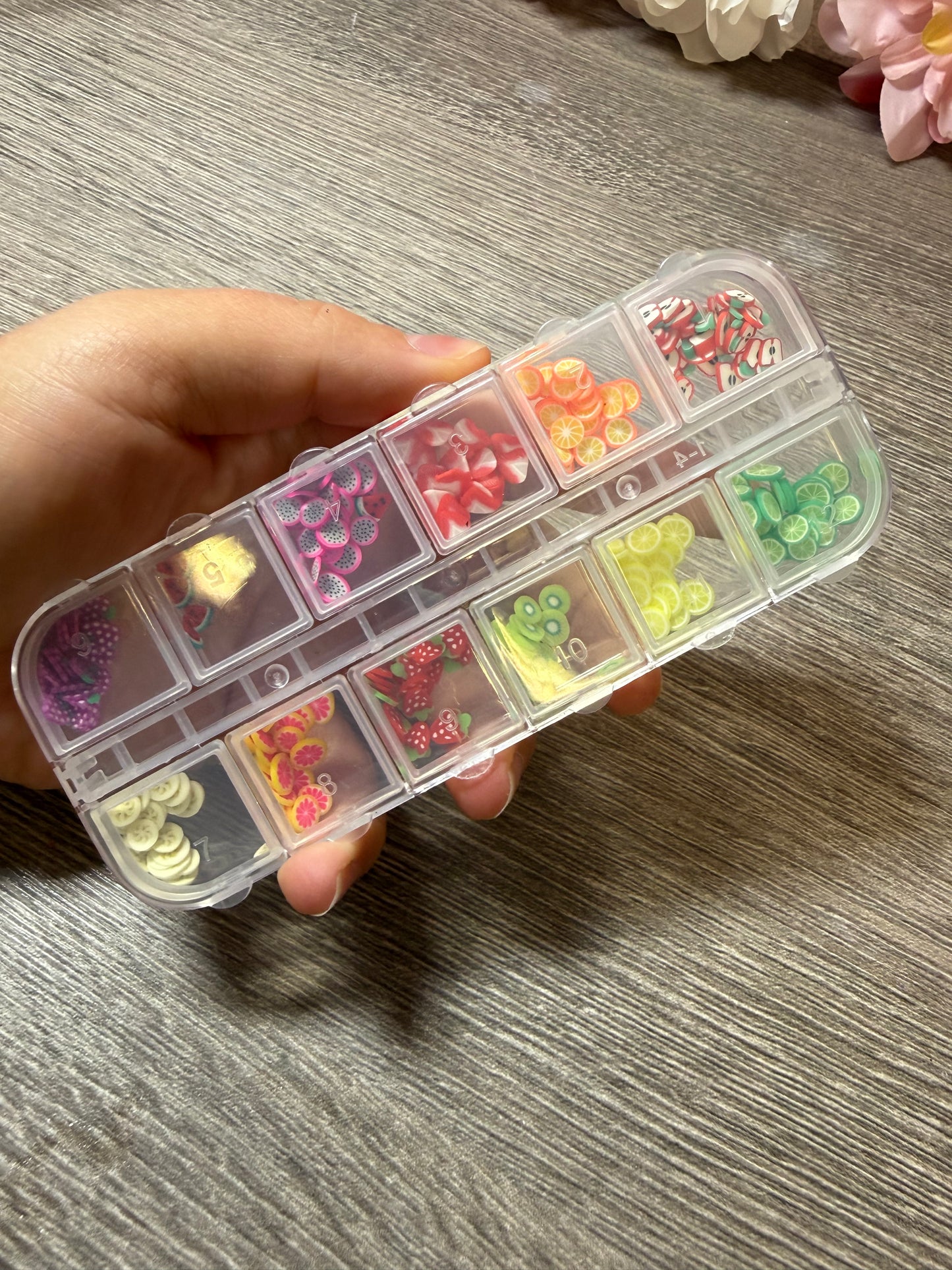 Fimo Früchte Einleger Set inkl. Sortierbox – Resin Art Zubehör