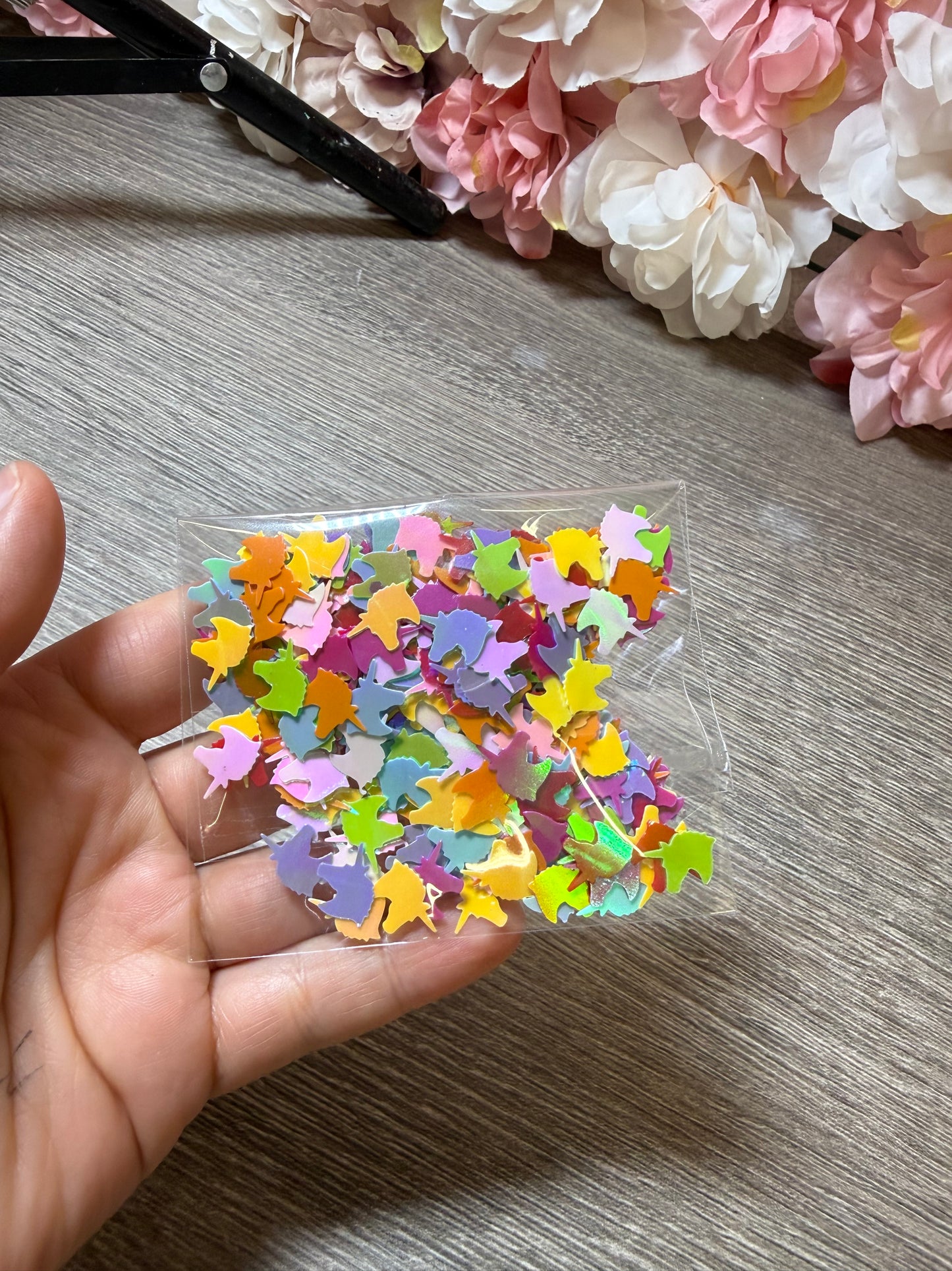 Bunter Einhorn Mix – Resin Einleger / Konfetti – neu