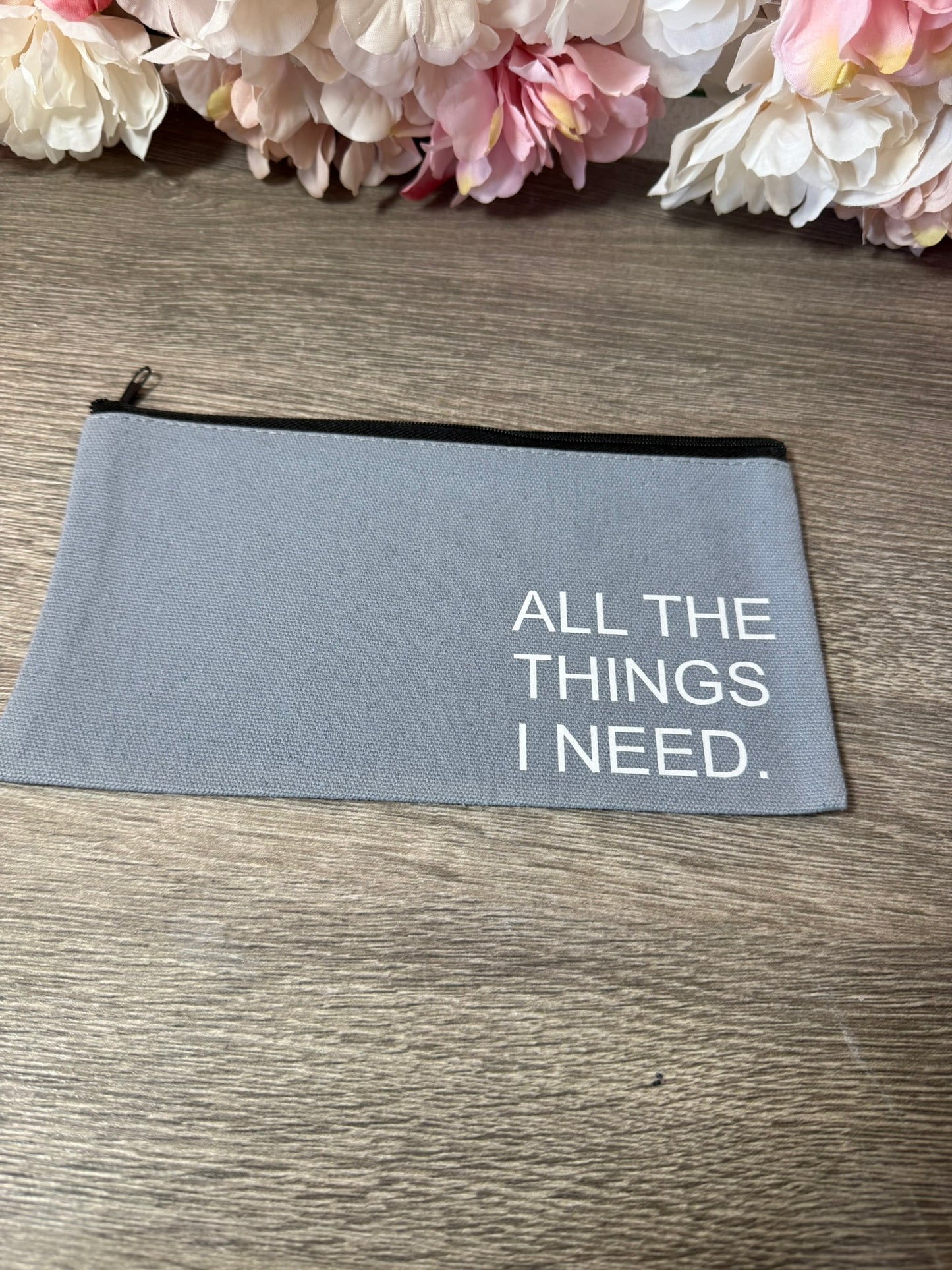 kleine Kosmetiktasche mit Print All the things i need