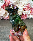 Figur Hund mit echten Blüten (Mix)