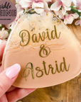 Personalisierte Glas Untersetzer aus Resin mit Wunschnamen