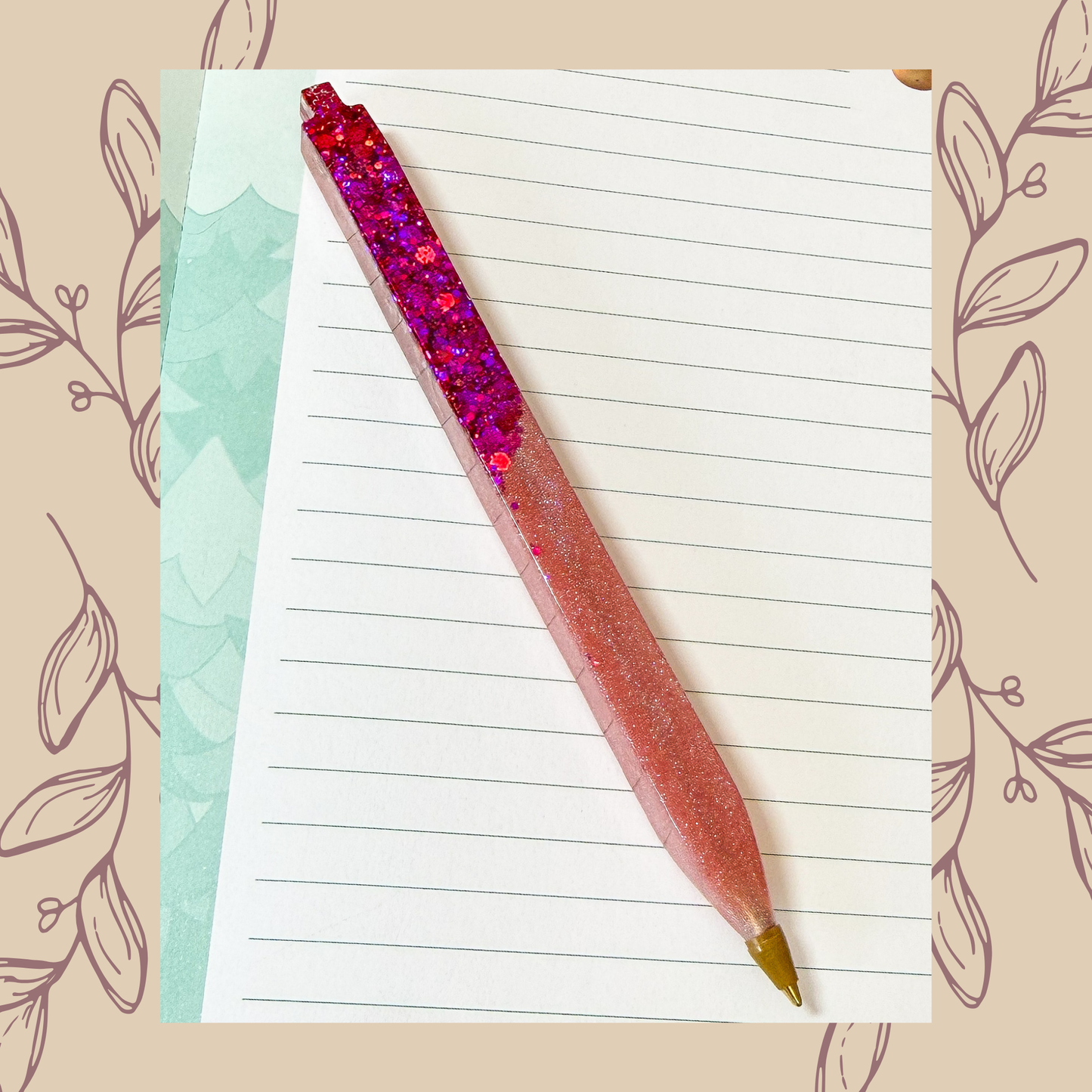 Handgefertigter Kugelschreiber mit auswechselbarer Miene - Watermelon Pink