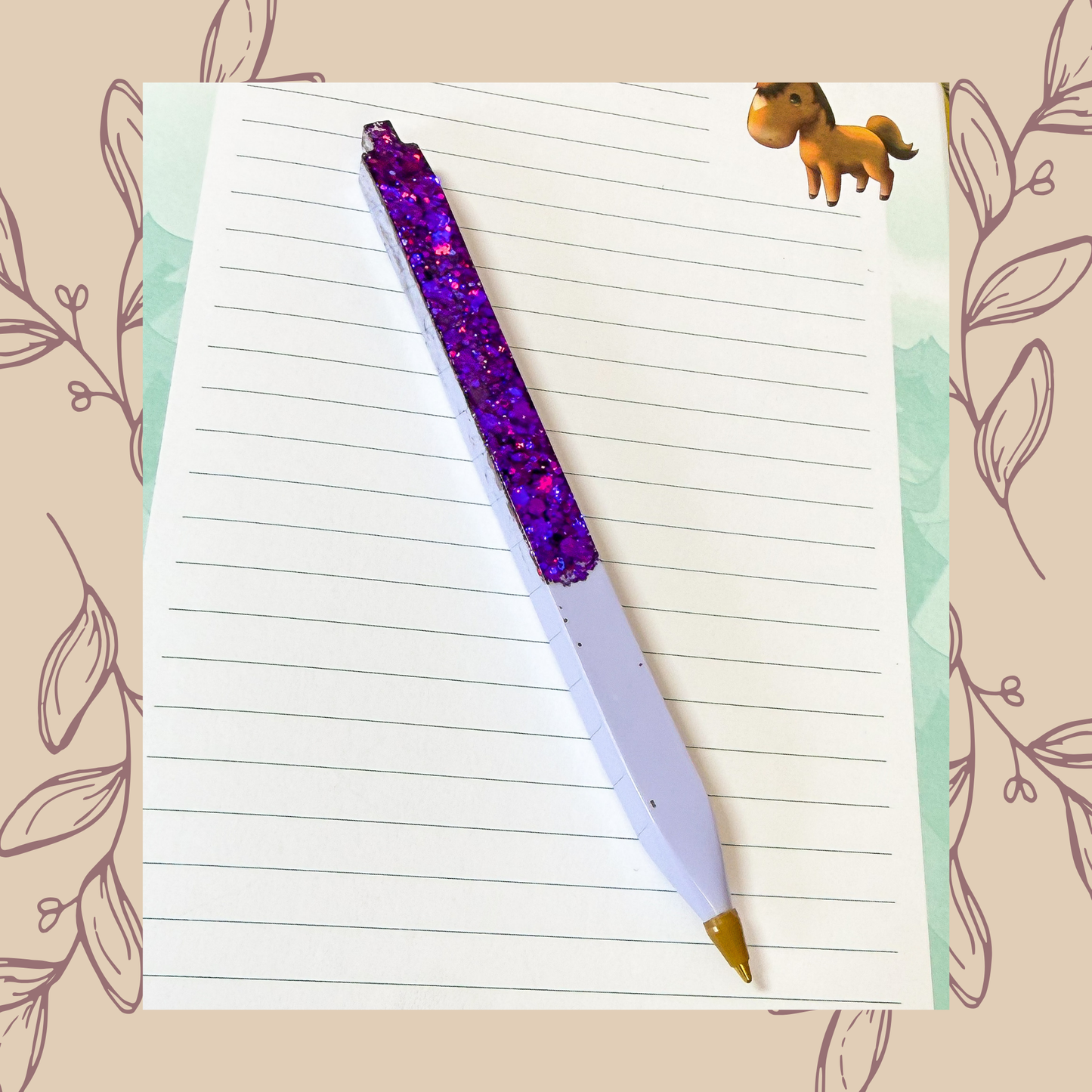 Handgefertigter Kugelschreiber mit auswechselbarer Miene - Pastelllila Purple