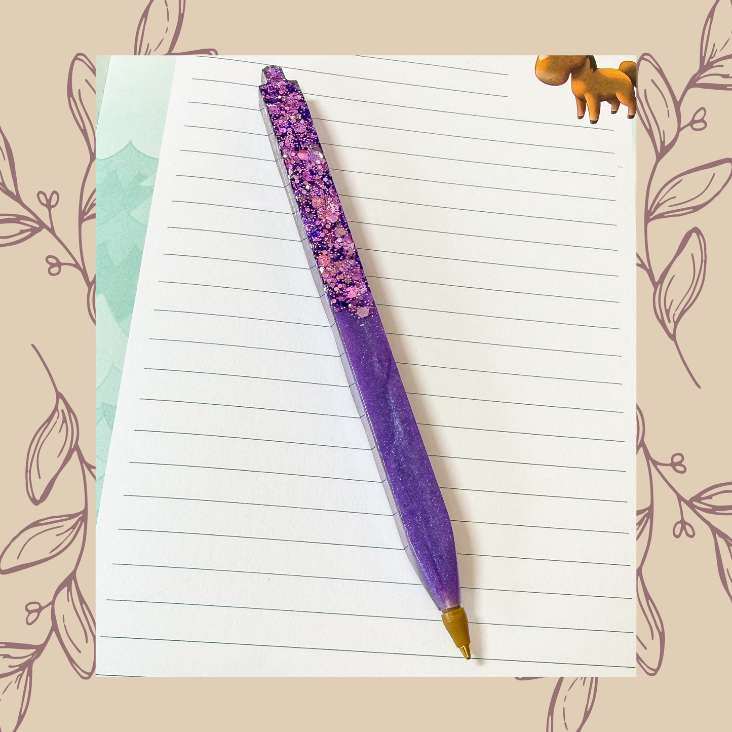 Handgefertigter Kugelschreiber mit auswechselbarer Miene - Wisteria Purple