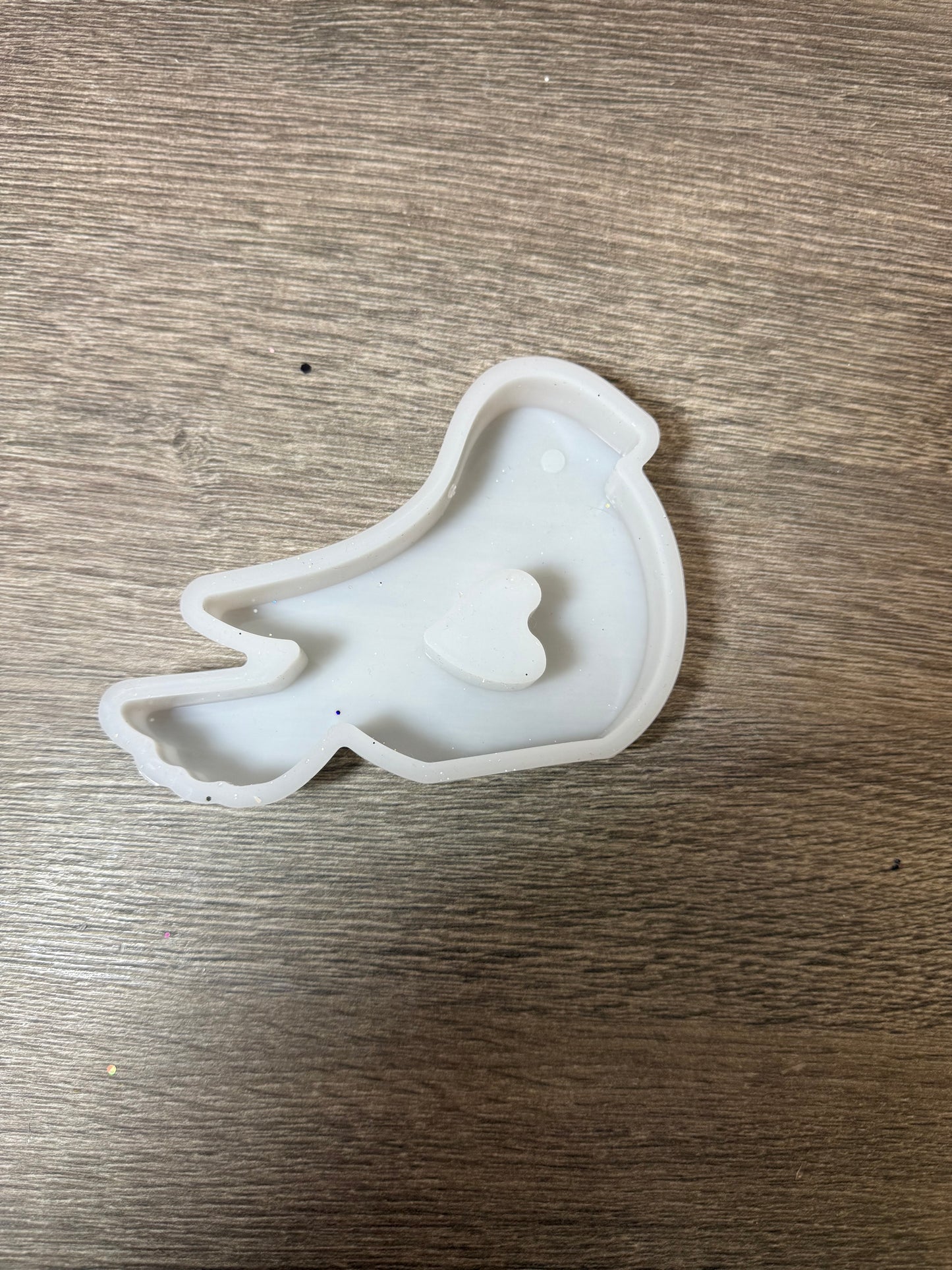 Silikonform Vogel mit Herz – 1x benutzt