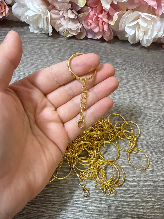 Schlüsselring mit Minikarabiner Gold Stückpreis
