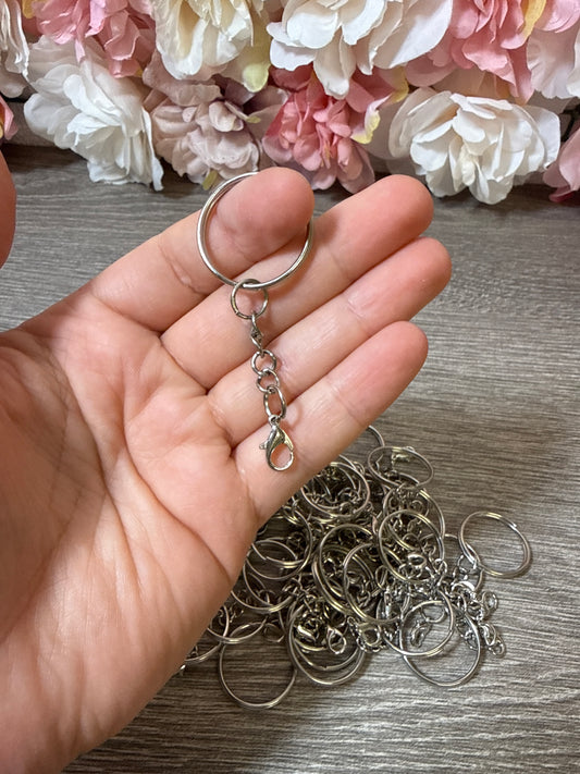 Schlüsselring mit Minikarabiner Silber Stückpreis