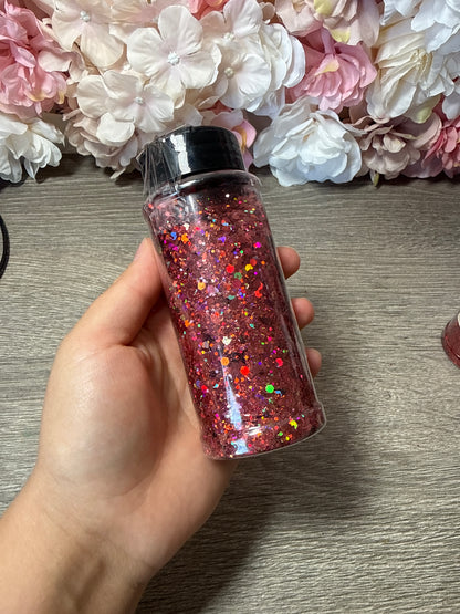 Chunky Glitter Laser Pink – fast voll