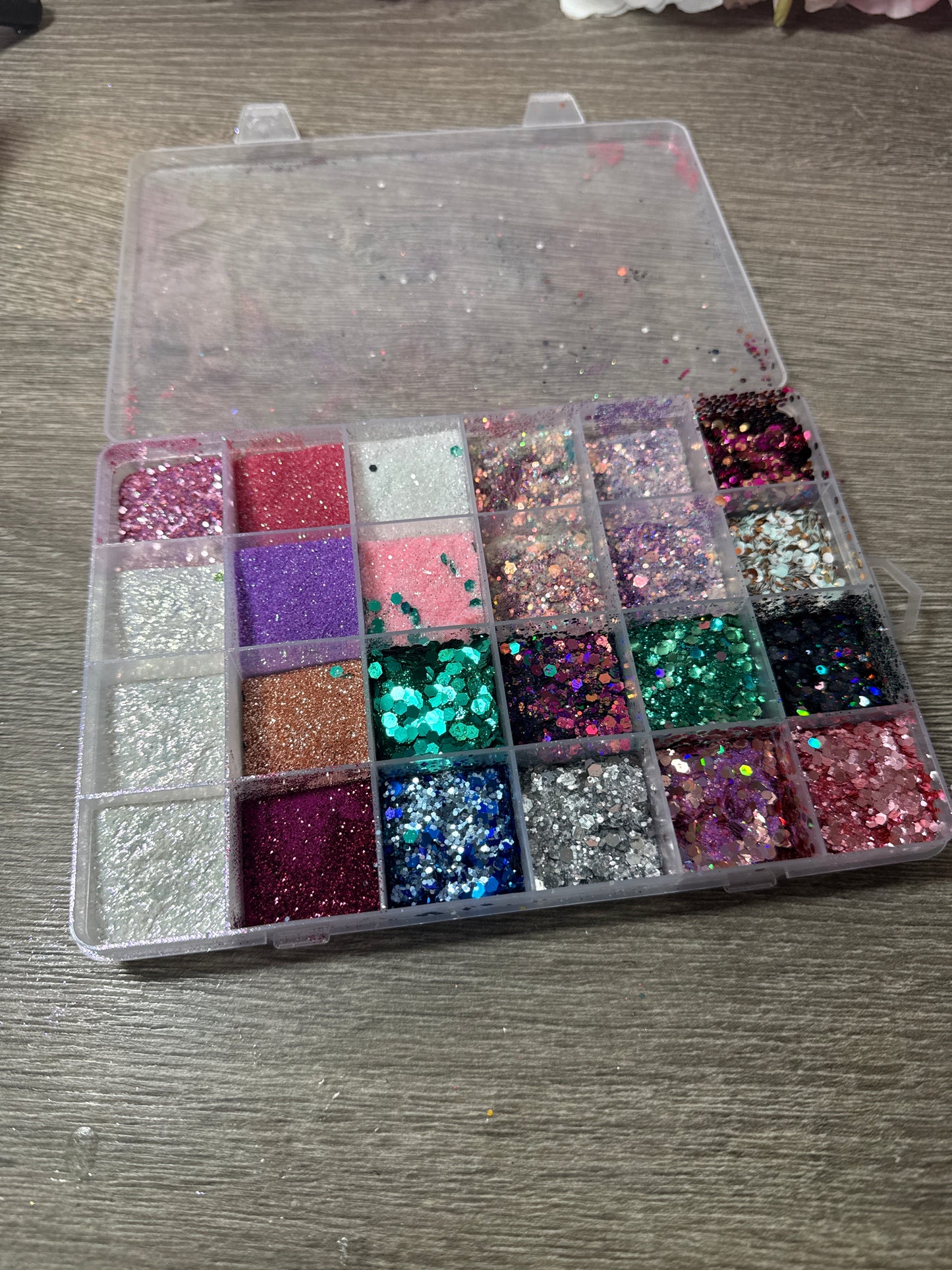 Große Glitter Palette – 24 Farben – Chunky & Feinglitter – selbst zusammengestellt
