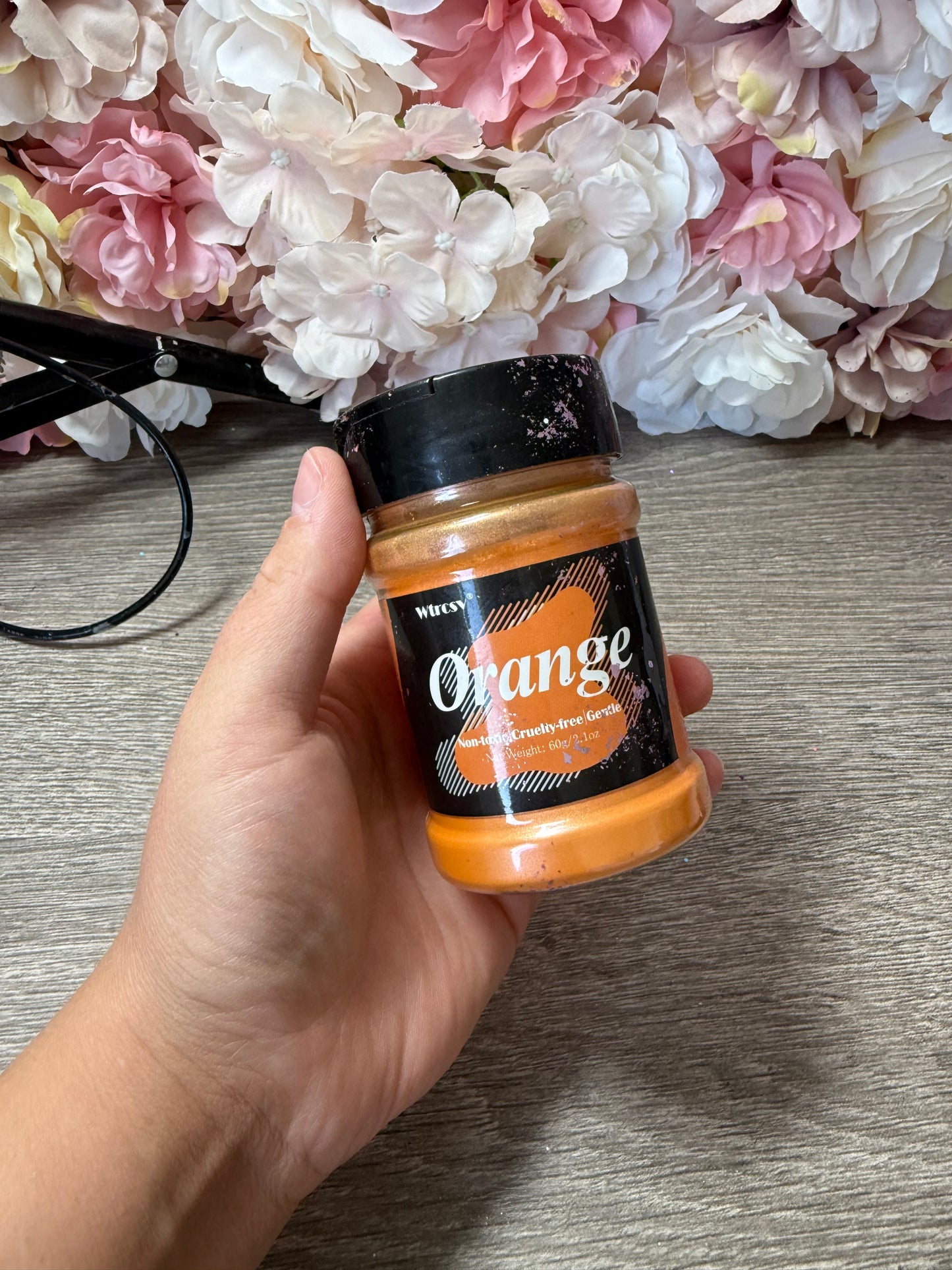 Wtrcsv Mica Pigmentpulver Orange 60 g – fast voll – für Resin, Epoxidharz & DIY