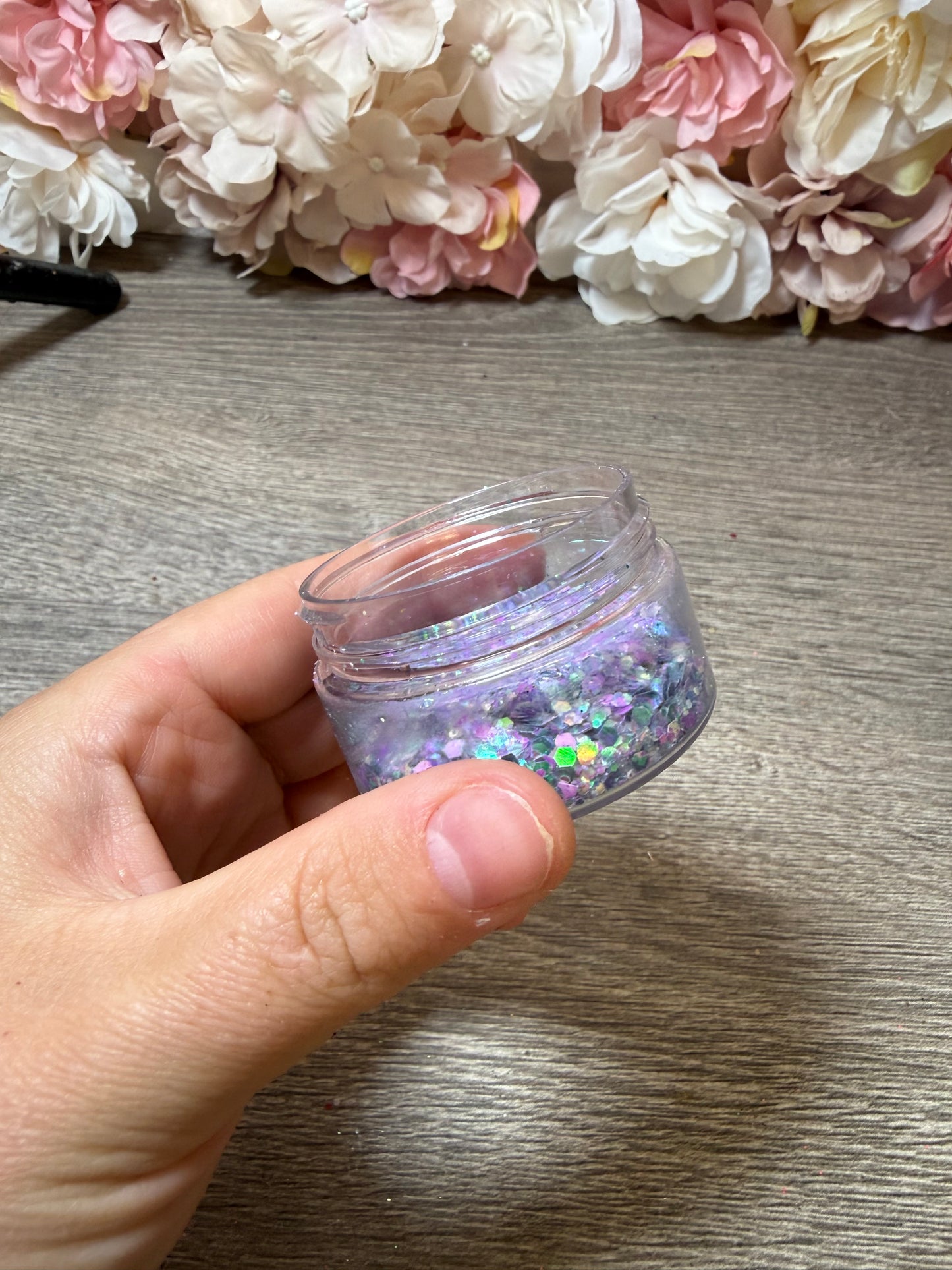 Lila Holo Glitter Mix – teilgefüllte Dose