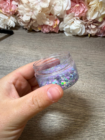 Lila Holo Glitter Mix – teilgefüllte Dose