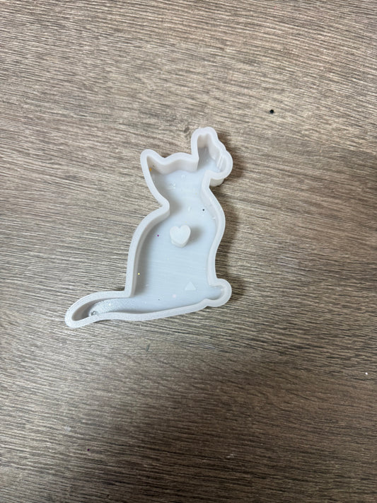 Silikonform Katze mit Schmetterling – matt – neuwertig