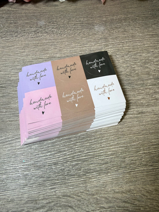 Stickerbogen „Handmade with love“ – 6 Sticker - Stückpreis