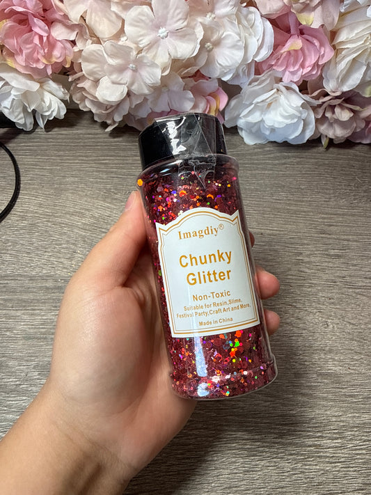 Chunky Glitter Laser Pink – fast voll