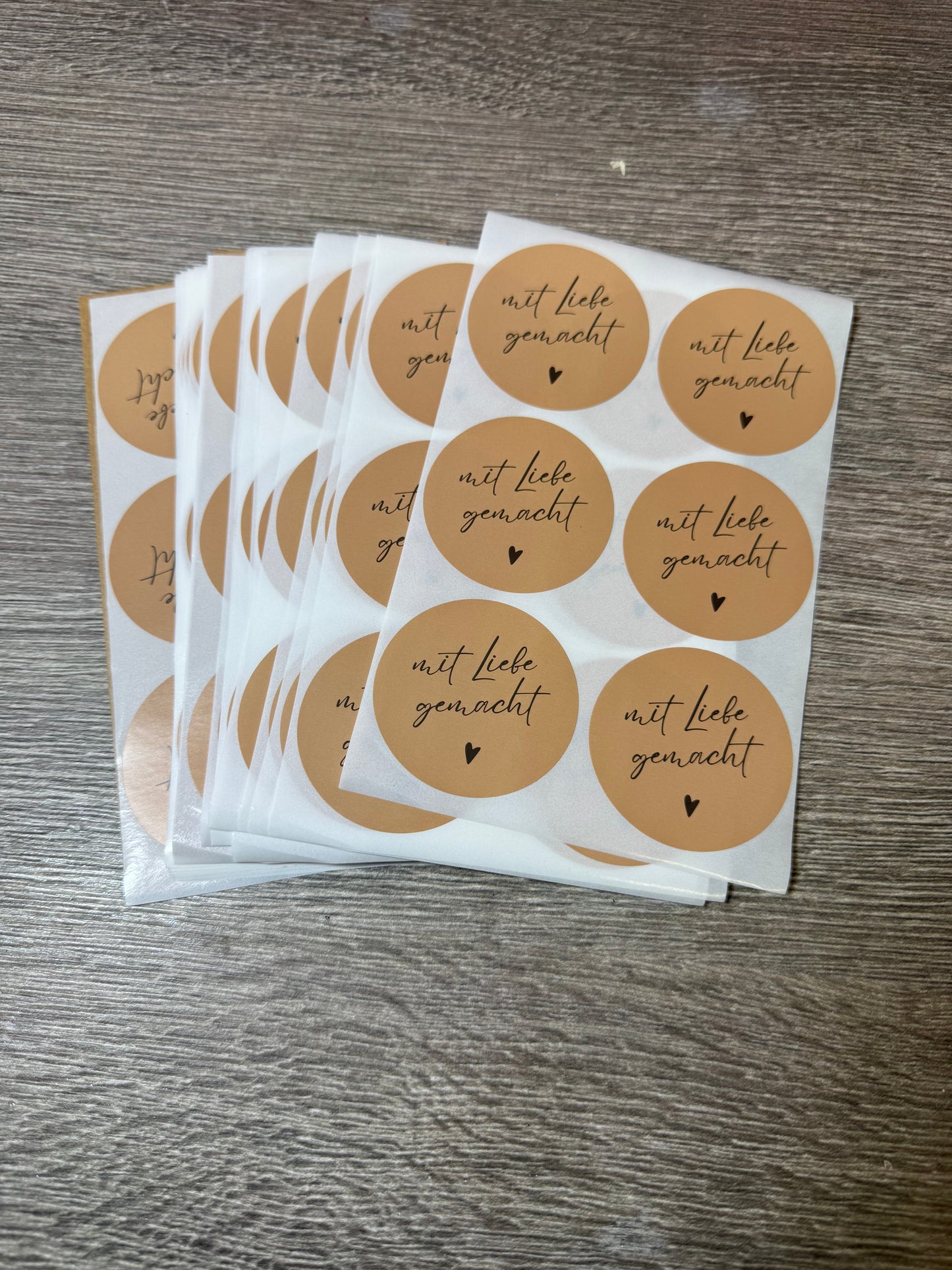 Stickerbogen „Mit Liebe gemacht“ – 6 Sticker - Stückpreis