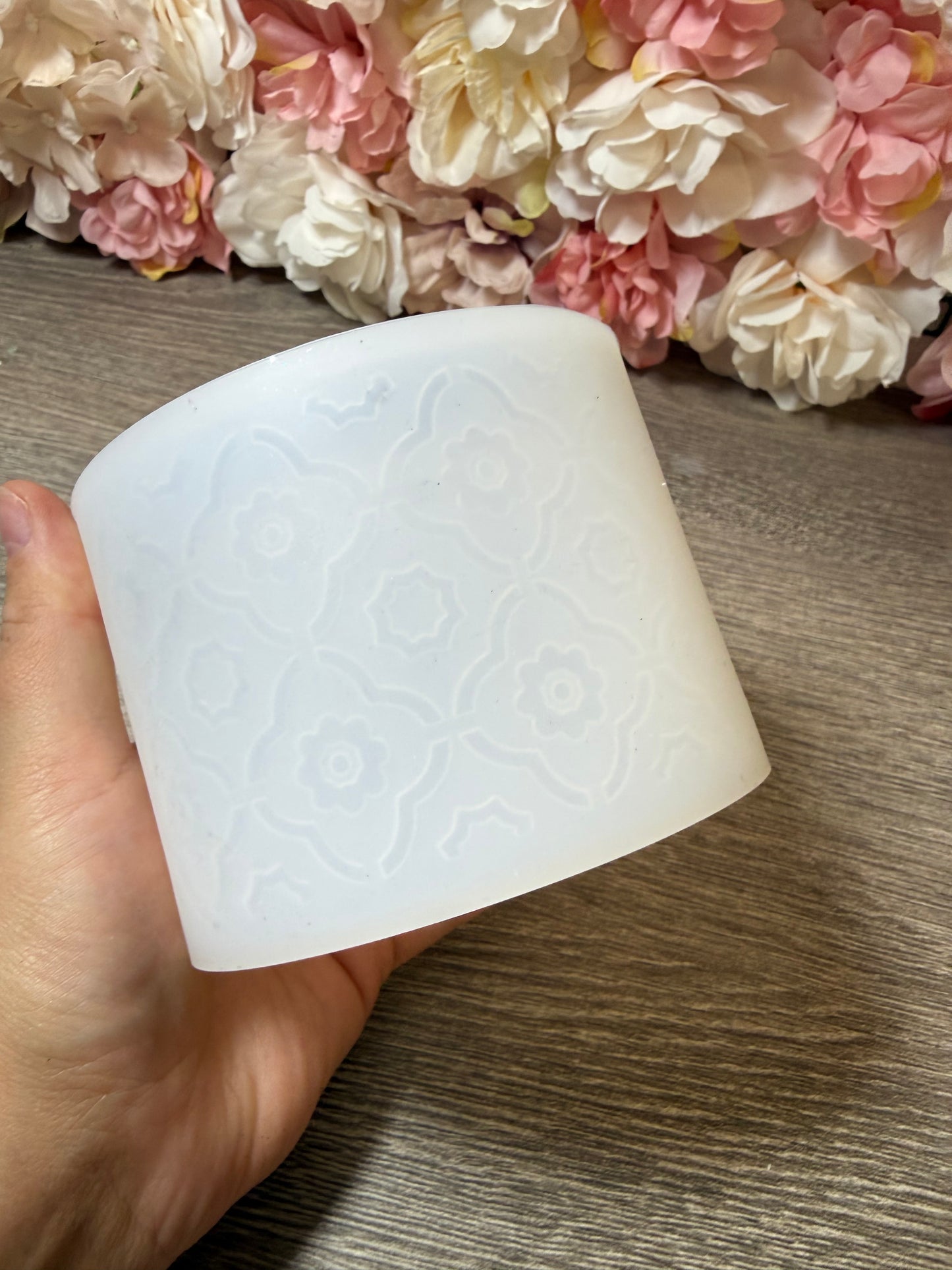 Blumentopf mit Blumenmuster Silikonform neuwertig