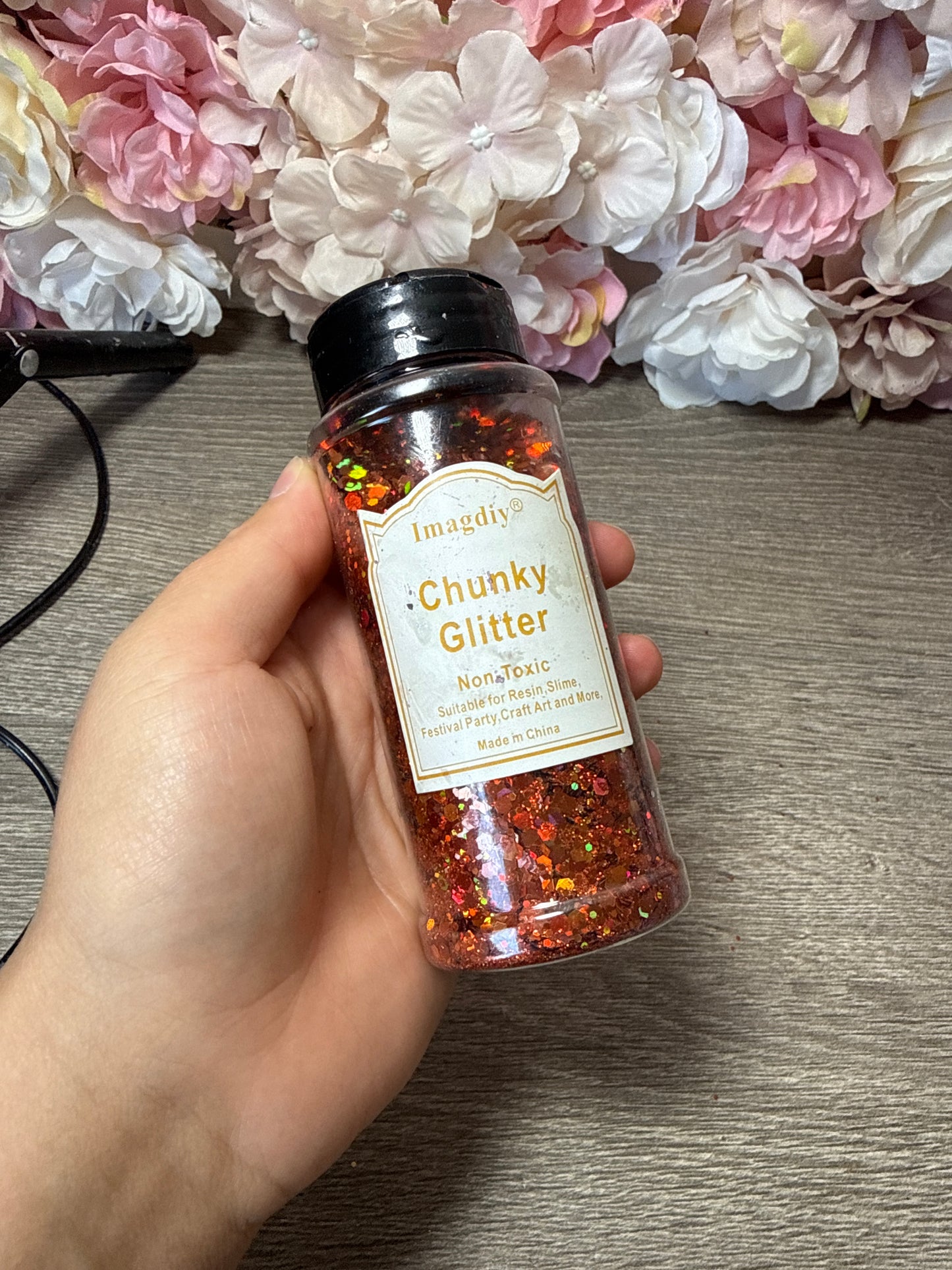 Chunky Glitter Laser Orange – fast voll