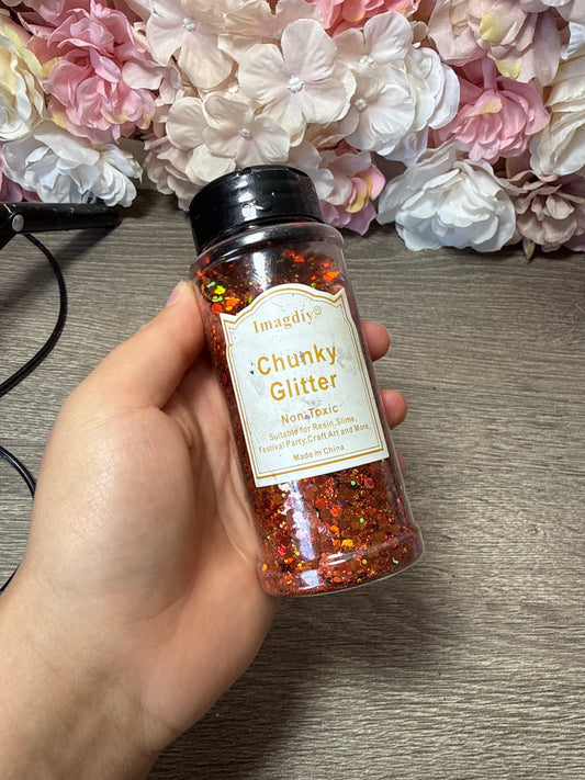 Chunky Glitter Laser Orange – fast voll