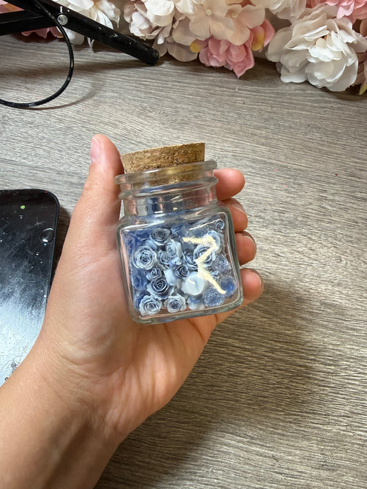3D Rosen Mix Blau im Glas – Resin Deko