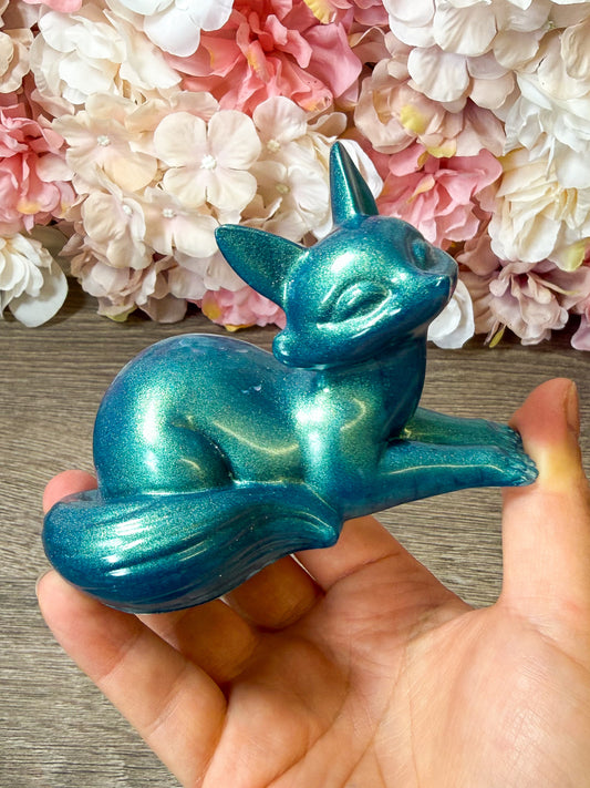 Fuchs Figur aus Epoxidharz – handgefertigte Deko Figur Einzelstück