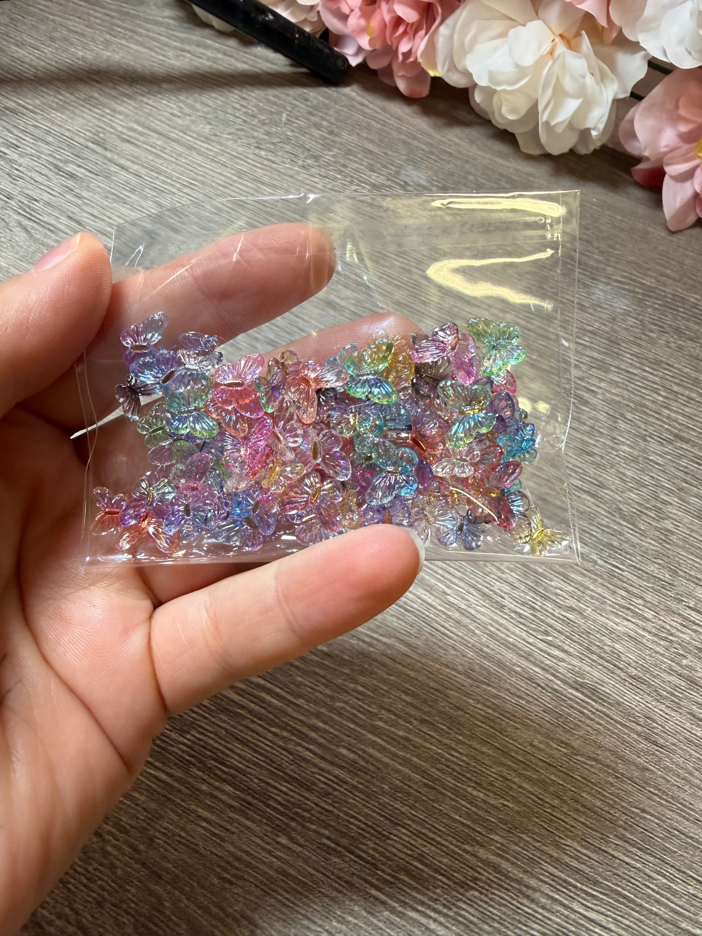 Schmetterling Mix – transparente bunte Resin Einleger – irisierend