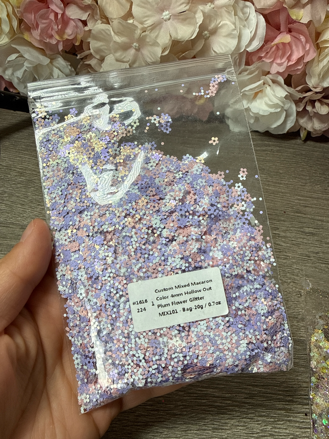 Lrisy Pastell Blumen Glitter Mix