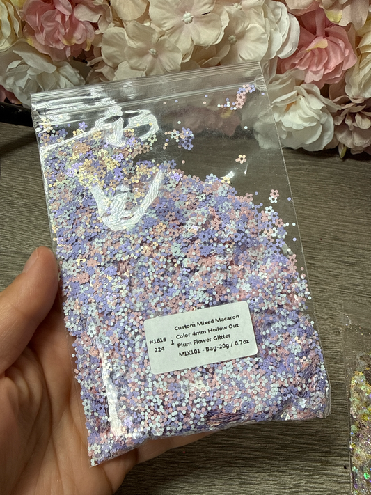 Lrisy Pastell Blumen Glitter Mix