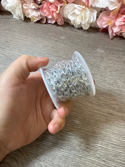 Gliederkette auf Rolle für Babywolke Silber 10x5mm, 4,57m