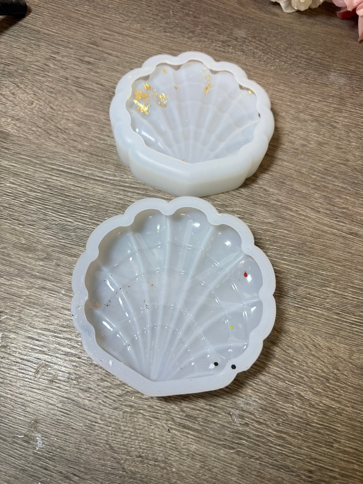 Muscheldose mit Deckel Silikonform 1x benutzt