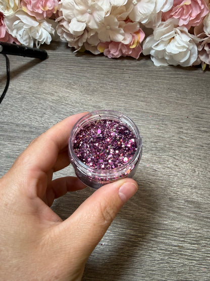 Chunky Glitter Lila Holo Mix – gut gefüllte Dose