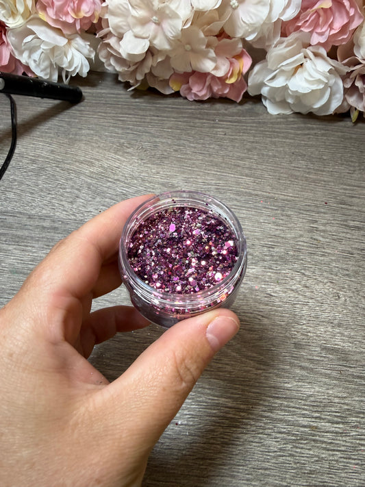 Chunky Glitter Lila Holo Mix – gut gefüllte Dose