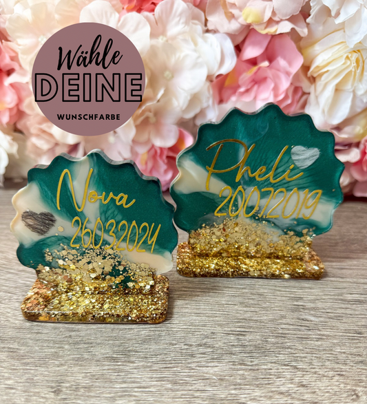 Geode-Erinnerungsstück mit Tierfell – personalisiertes Tierandenken aus Resin