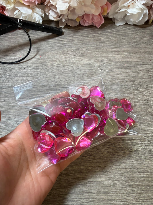 Herz-Schmucksteine in Pink – 1 Beutel – für Resin, DIY & Dekoration