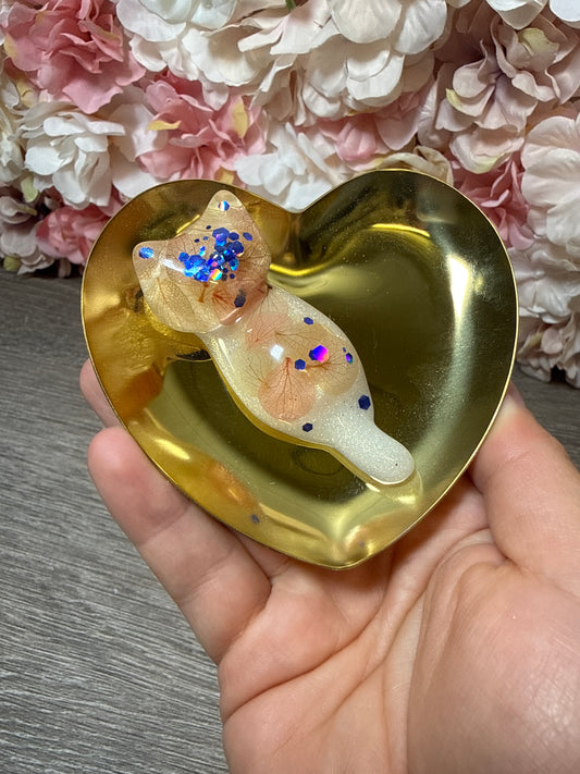 Magnet Katze mit Hortensien