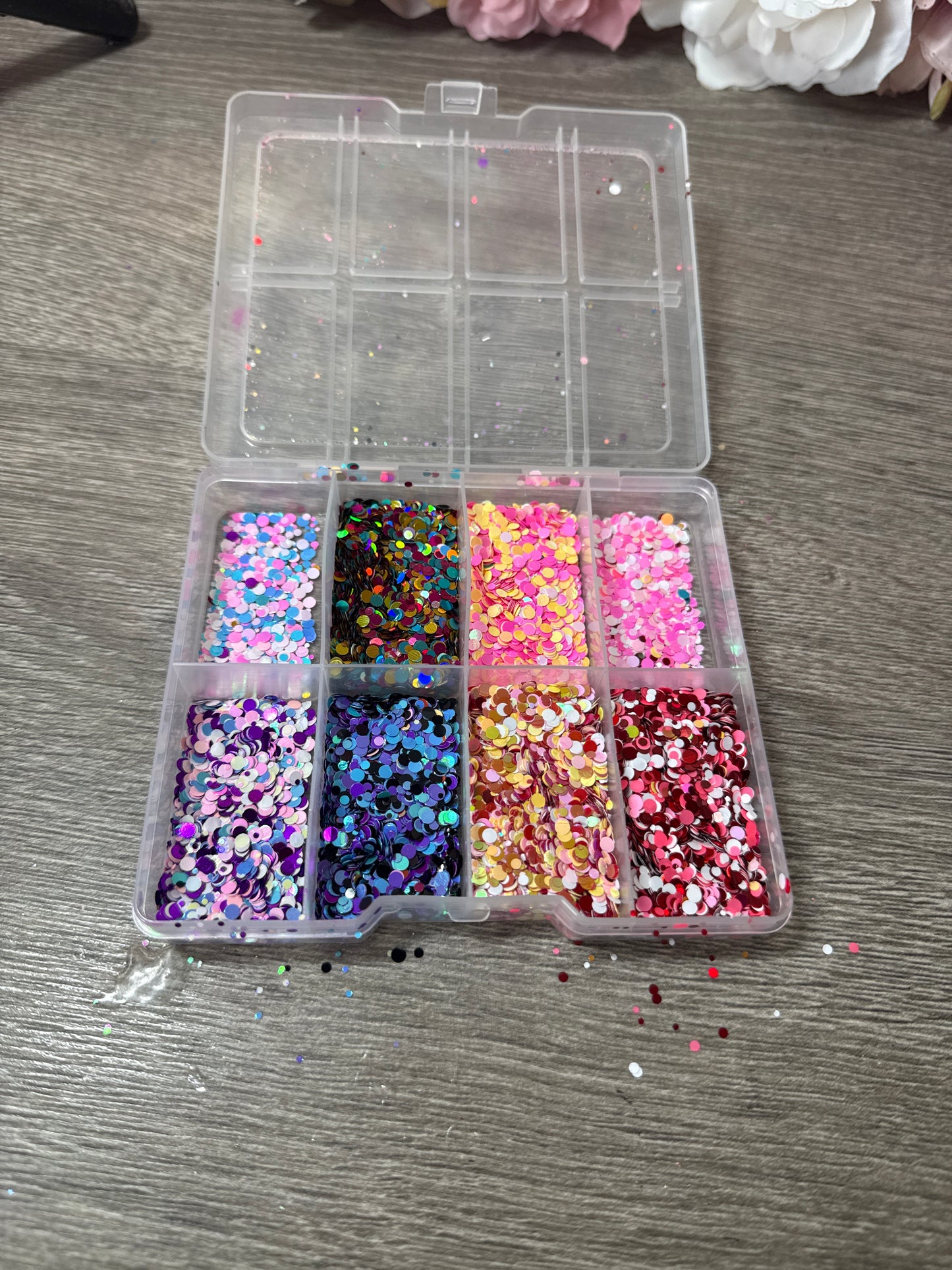 Dotty Glitter-Palette – 8 große Fächer – selbst zusammengestellt