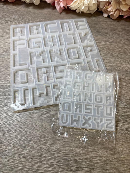 Buchstaben Silikonformen Set Pixel (2 Größen) – neu & unbenutzt