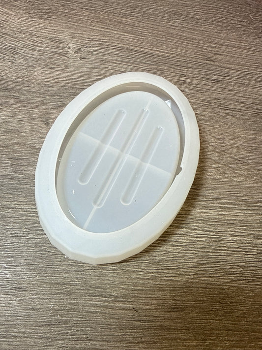 Ovale Seifenschale Silikonform – sehr guter Zustand mit kleiner Macke (0–1x benutzt)