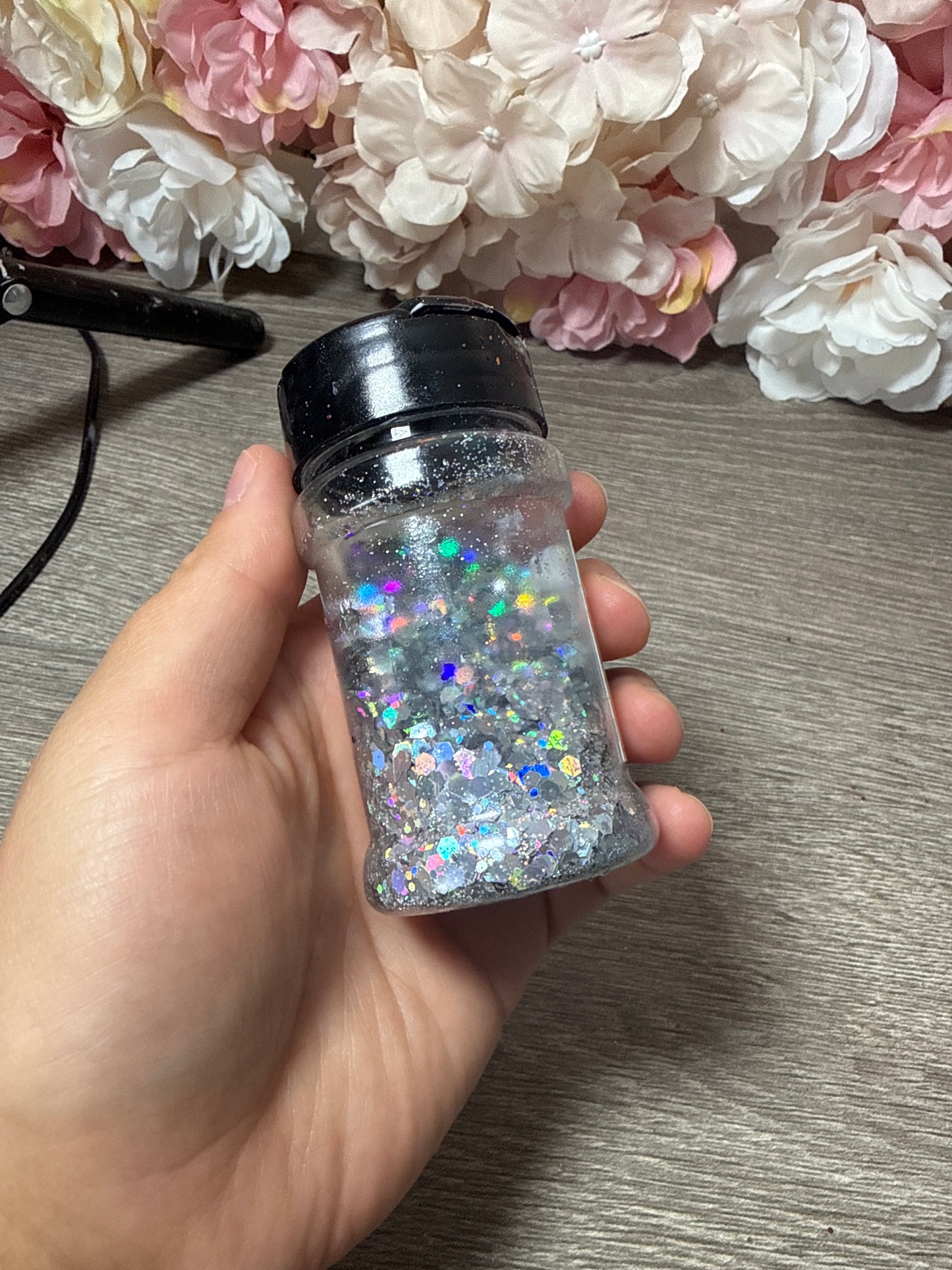 Chunky Glitter Silber – halb voll