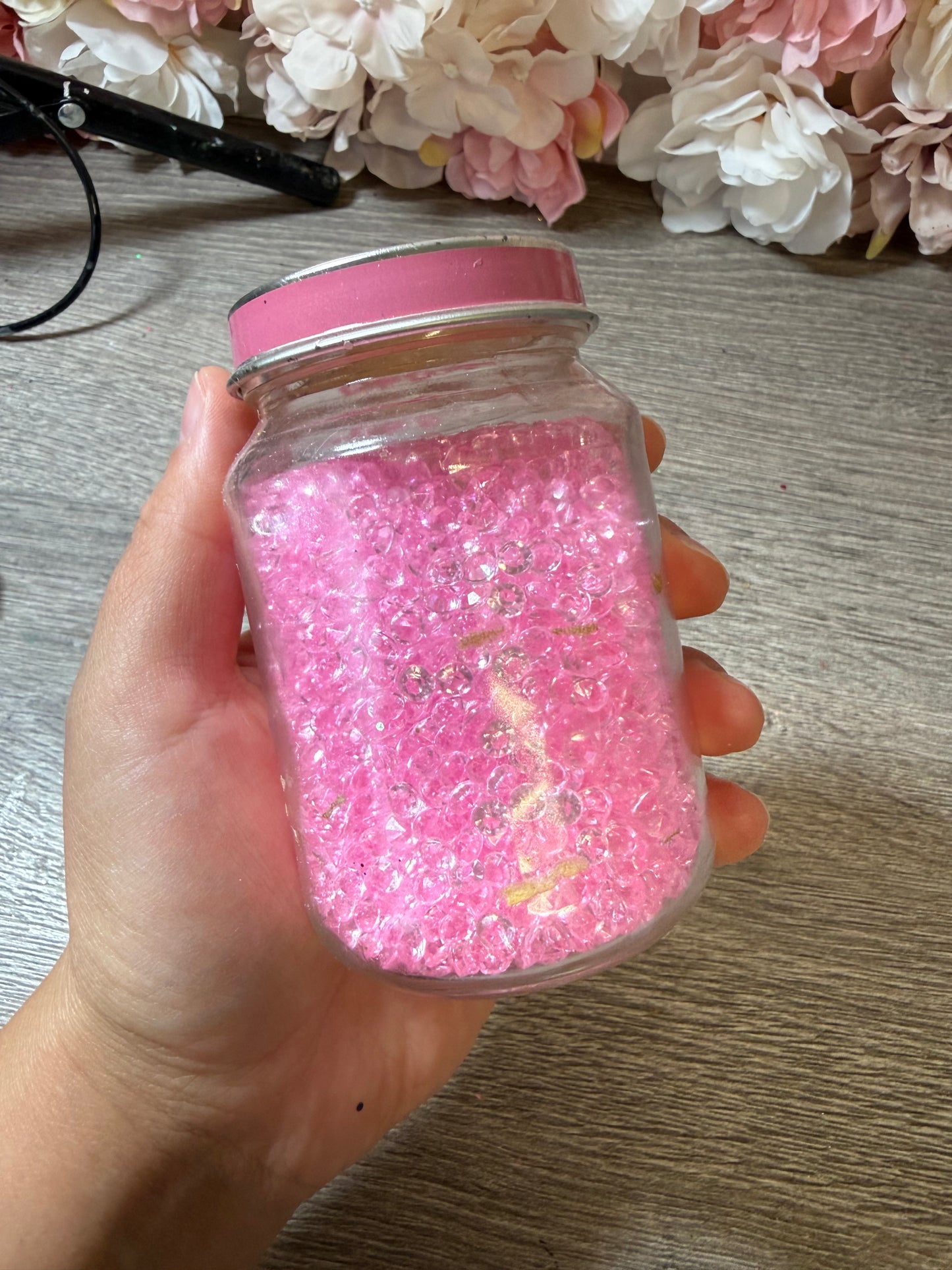 Fake Kristalle / Acrylkristalle in Pink – Glas voll – für Resin & DIY