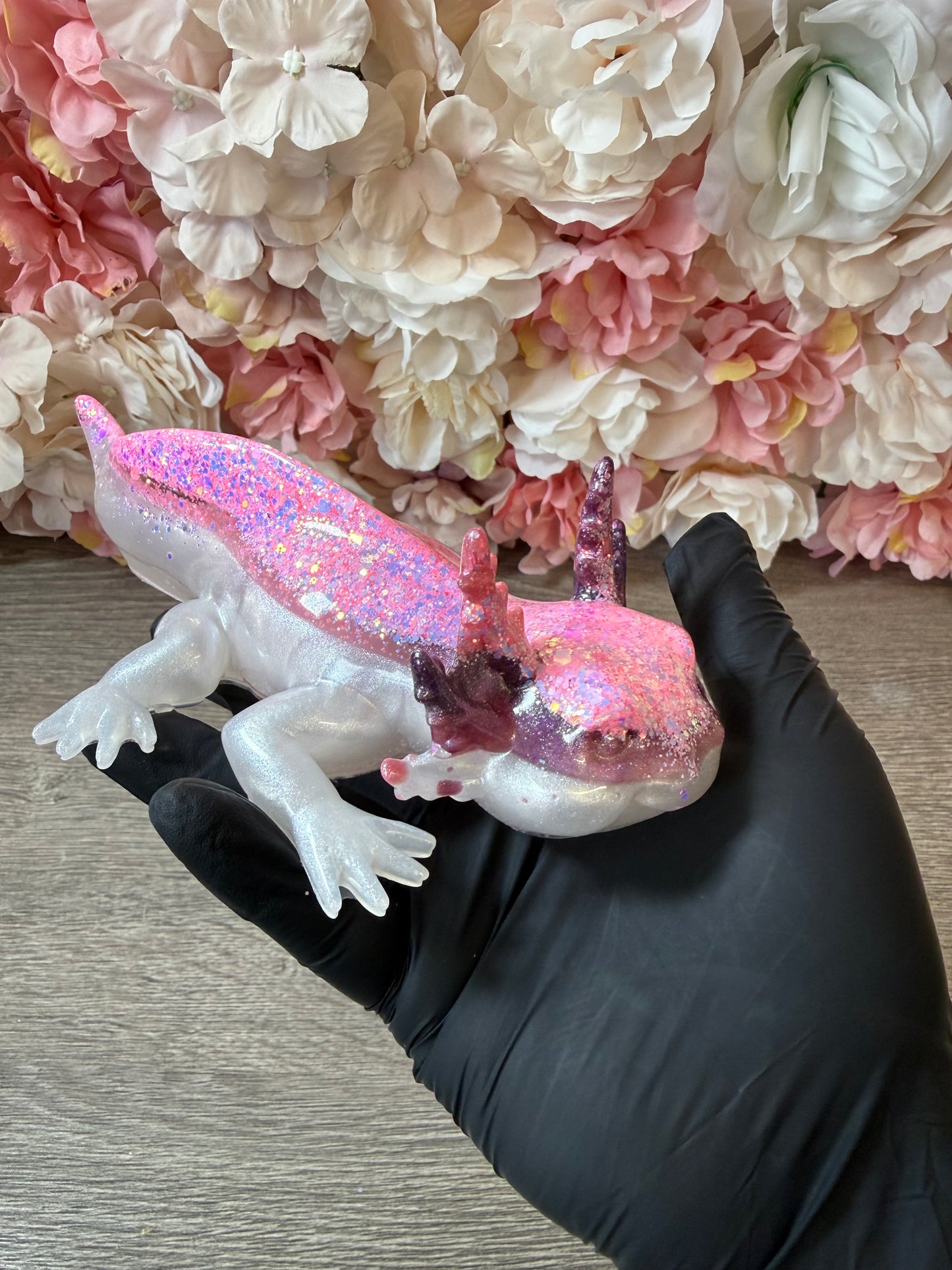 Handgefertigte Axolotl Figur aus Resin – süße Deko & Geschenkidee