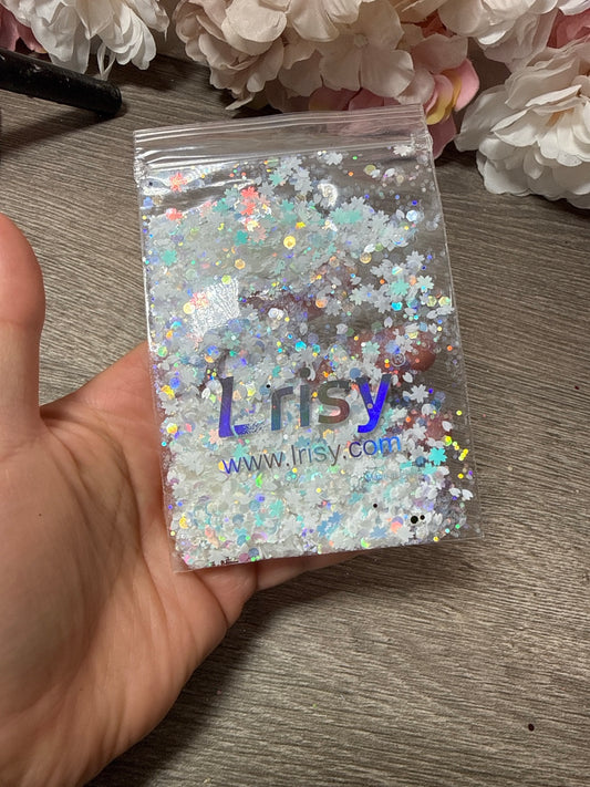 Lrisy Weißer Blüten Mixed Glitter