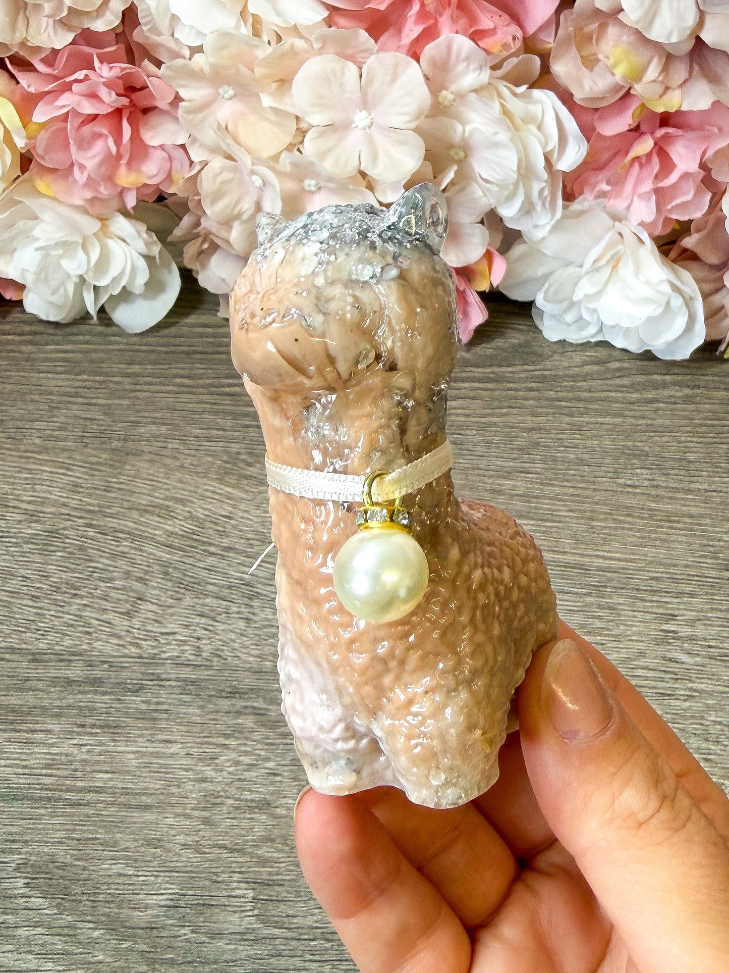 Alpaka Figur aus Epoxidharz – handgefertigte Deko Figur Einzelstück